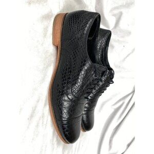 Cole Haan BLACK SNAKE SKIN Black Leather Shoes Oxford Lace Mens Size 9 B  D33968